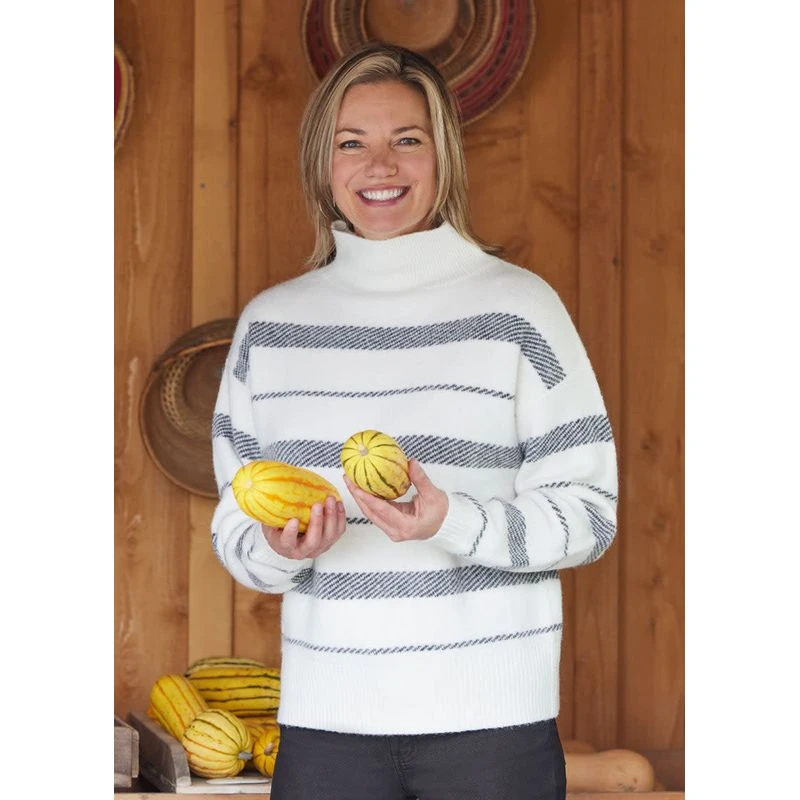 EQL Women's Railway Stripe Sweater - Soft White/Black 6 EQL Women's Railway Stripe Sweater - Soft White/Black - Image 6