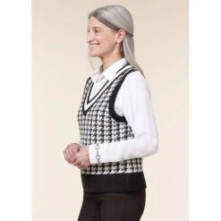 EQL Women's Houndstooth Sweater Vest - Black/Soft White 9 EQL Women's Houndstooth Sweater Vest - Black/Soft White -Tack Of The Day Store 694433 800 800