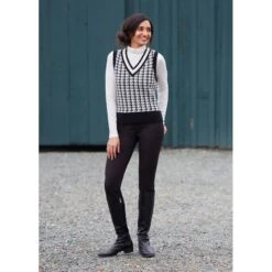 EQL Women's Houndstooth Sweater Vest - Black/Soft White 13 EQL Women's Houndstooth Sweater Vest - Black/Soft White -Tack Of The Day Store 694437 800 800