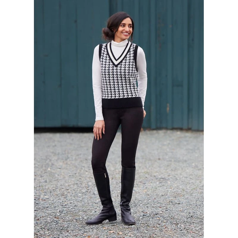 EQL Women's Houndstooth Sweater Vest - Black/Soft White 7 EQL Women's Houndstooth Sweater Vest - Black/Soft White - Image 7