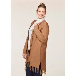 EQL Women's Bits & Fringe Cardigan - Caramel/Java -Tack Of The Day Store 694482 800 800