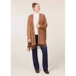 EQL Women's Bits & Fringe Cardigan - Caramel/Java -Tack Of The Day Store 694485 800 800