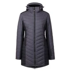 Kerrits Women's Horsey Houndstooth Insulated Parka - Peppercorn Houndstooth/Black