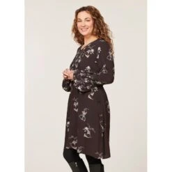 EQL Women's Gwenyth Ecovero Tunic Dress - Java Hunt Field Floral -Tack Of The Day Store 694574 800 800