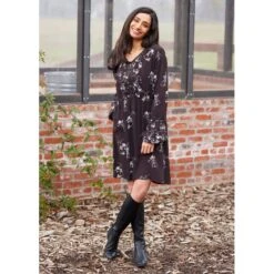 EQL Women's Gwenyth Ecovero Tunic Dress - Java Hunt Field Floral -Tack Of The Day Store 694578 800 800