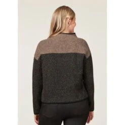 EQL Women's Funnel Neck Herringbone Sweater - Truffle 10 EQL Women's Funnel Neck Herringbone Sweater - Truffle -Tack Of The Day Store 694741 800 800