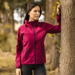 Horze Women's Stella Waterproof Shell Jacket - Anemone Dark Pink -Tack Of The Day Store 695453 800 800