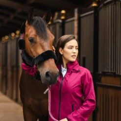 Horze Women's Stella Waterproof Shell Jacket - Anemone Dark Pink -Tack Of The Day Store 695454 800 800