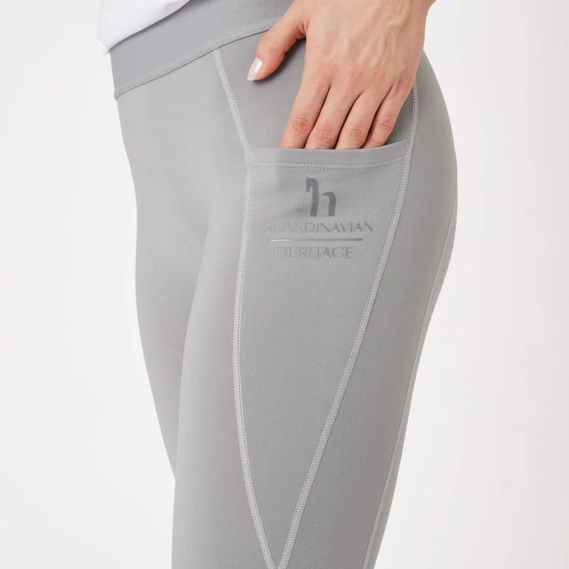Horze Women's Maia Full Seat Tights - Ultimate Grey 3 Horze Women's Maia Full Seat Tights - Ultimate Grey - Image 3