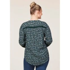 EQL Women's Olivia Ecovero Top - Hunter/Mini Snaffle Floral -Tack Of The Day Store 695910 800 800