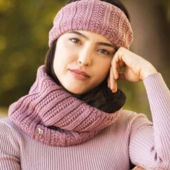 Horze Women's Jelena Knitted Neck Warmer Scarf - Wood Rose -Tack Of The Day Store 696994 800 800