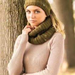 Horze Women's Julina Knitted Headband - Fir Green -Tack Of The Day Store 697076 800 800