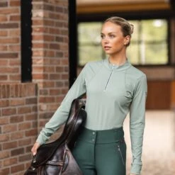 B Vertigo Women's Inez Technical Long Sleeve Shirt - Lily Pad -Tack Of The Day Store 697246 800 800