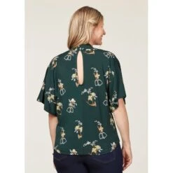 EQL Women's Lexi Cowl Neck Dolman Shirt - Ivy Hunt Field Floral -Tack Of The Day Store 698387 800 800 1