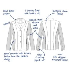 Tredstep Women's Solo Airlite Competition Coat - Black -Tack Of The Day Store 704957 800 800