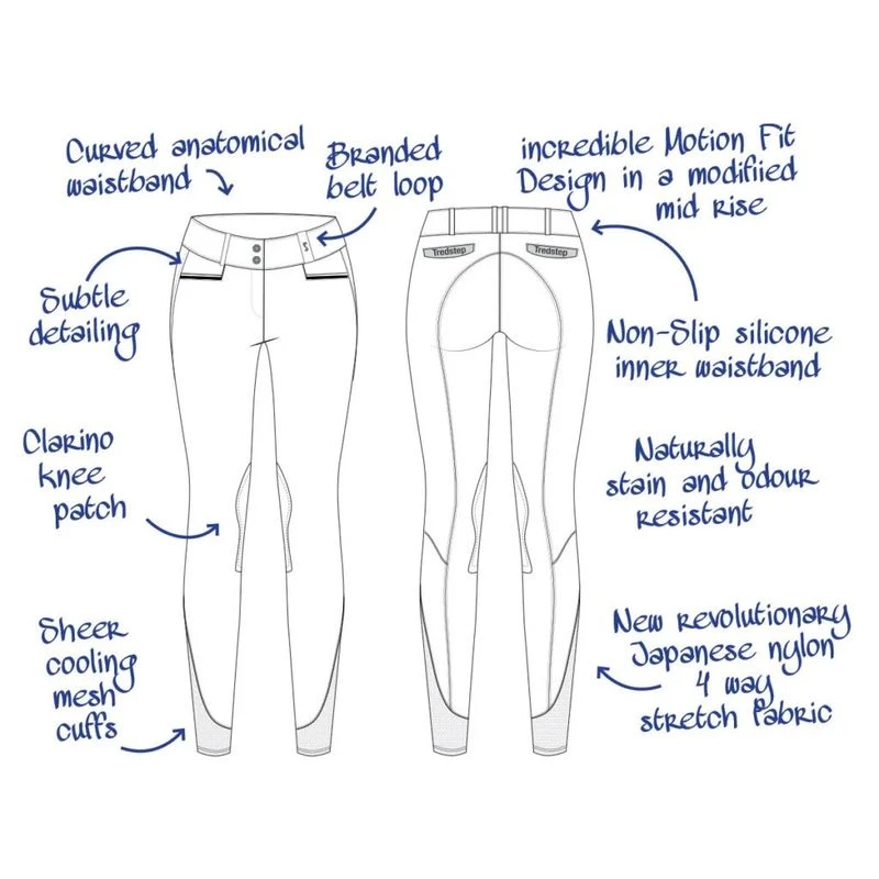 Tredstep Women's Solo Extreme Knee Patch Breeches - Slate Grey 3 Tredstep Women's Solo Extreme Knee Patch Breeches - Slate Grey - Image 3