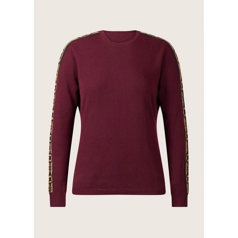 EQL Women's Snaffle Stripe Sweater - Sangria/Black 1 EQL Women's Snaffle Stripe Sweater - Sangria/Black