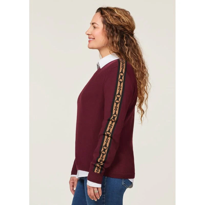 EQL Women's Snaffle Stripe Sweater - Sangria/Black 4 EQL Women's Snaffle Stripe Sweater - Sangria/Black - Image 4