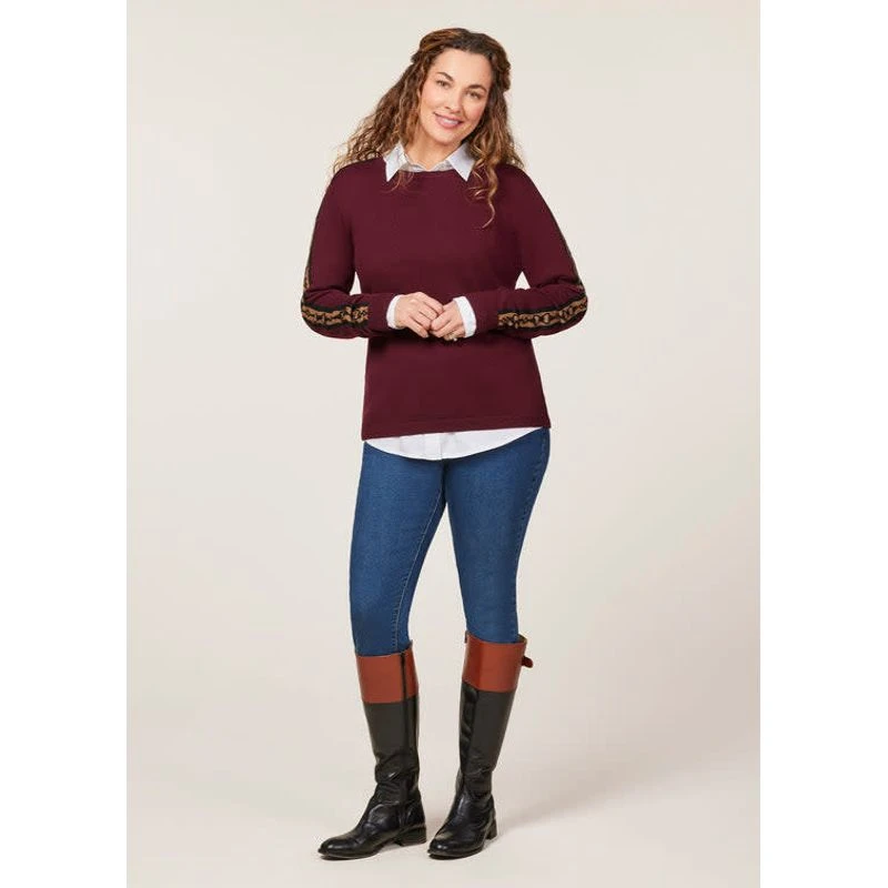 EQL Women's Snaffle Stripe Sweater - Sangria/Black 5 EQL Women's Snaffle Stripe Sweater - Sangria/Black - Image 5
