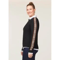 EQL Women's Snaffle Stripe Sweater - Black/Caramel 9 EQL Women's Snaffle Stripe Sweater - Black/Caramel -Tack Of The Day Store 711396 800 800