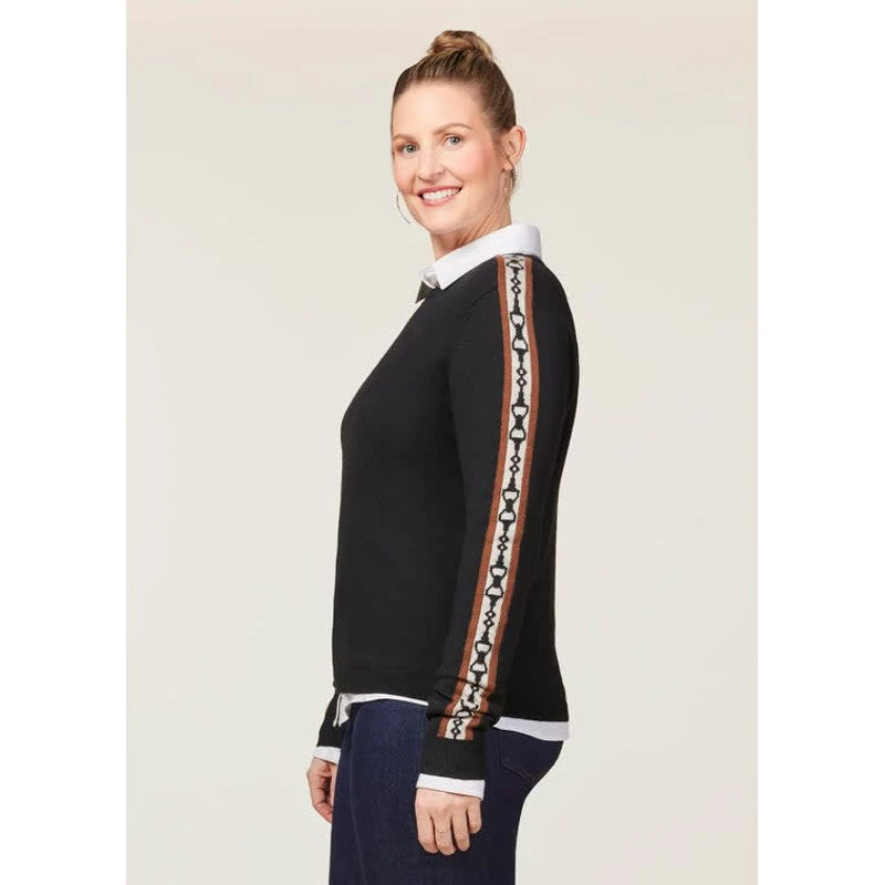 EQL Women's Snaffle Stripe Sweater - Black/Caramel 4 EQL Women's Snaffle Stripe Sweater - Black/Caramel - Image 4