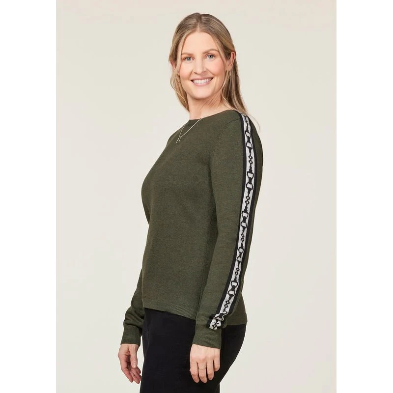 EQL Women's Snaffle Stripe Sweater - Hunter/Navy 4 EQL Women's Snaffle Stripe Sweater - Hunter/Navy - Image 4