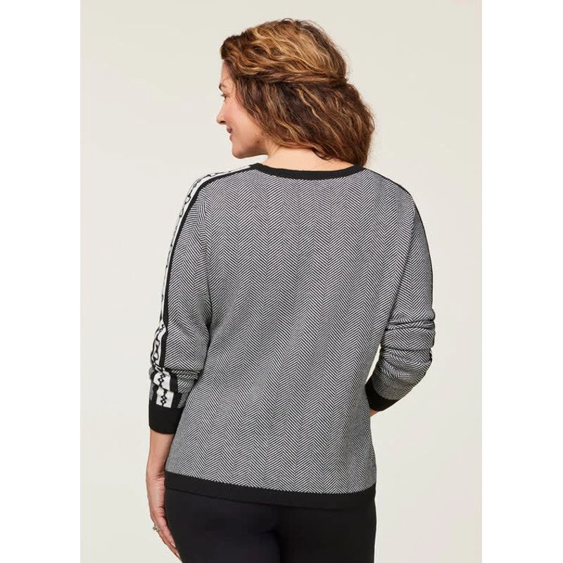 EQL Women's Snaffle Stripe Sweater - Black/White Herringbone 3 EQL Women's Snaffle Stripe Sweater - Black/White Herringbone - Image 3