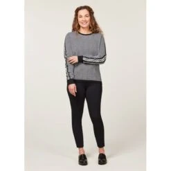 EQL Women's Snaffle Stripe Sweater - Black/White Herringbone 10 EQL Women's Snaffle Stripe Sweater - Black/White Herringbone -Tack Of The Day Store 711474 800 800