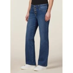 EQL Women's In Motion Button Fly Straight Leg Jeans - Midnight Wash -Tack Of The Day Store 711514 800 800
