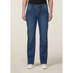 EQL Women's In Motion Button Fly Straight Leg Jeans - Midnight Wash -Tack Of The Day Store 711516 800 800