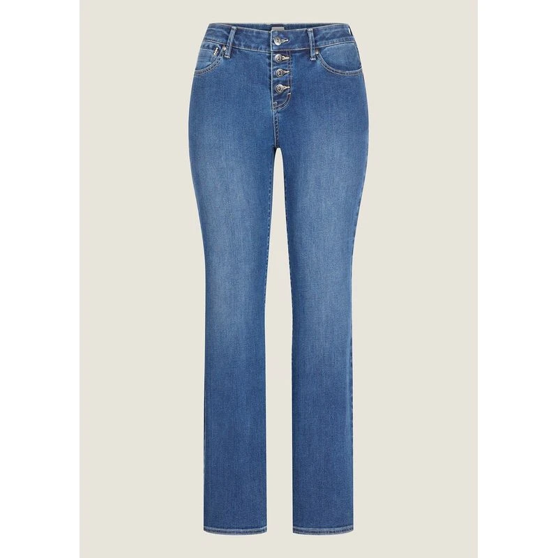 EQL Women's In Motion Button Fly Straight Leg Jeans - Light Wash 1 EQL Women's In Motion Button Fly Straight Leg Jeans - Light Wash