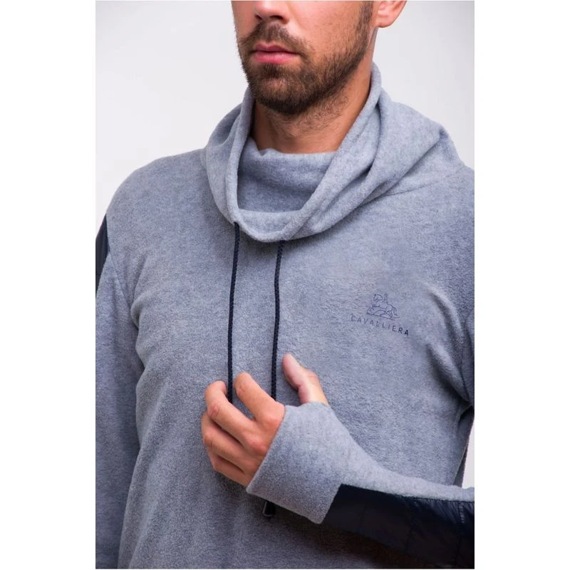 Cavalliera Men's Don Equestrian Hoody - Grey Melange/Navy Blue 2 Cavalliera Men's Don Equestrian Hoody - Grey Melange/Navy Blue - Image 2
