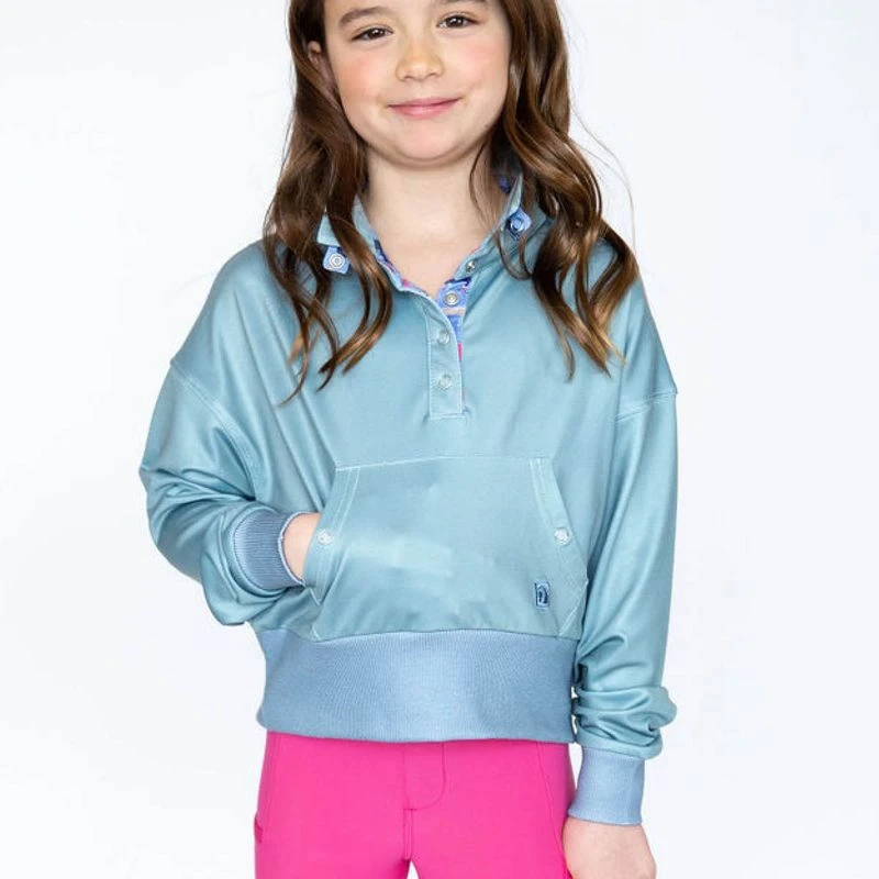 Romfh Kids' Cozy Crop Mock Long Sleeve Shirt - Blueberry 1 Romfh Kids' Cozy Crop Mock Long Sleeve Shirt - Blueberry