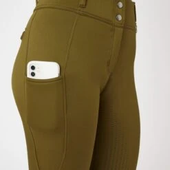 Horze Women's Mira Thermo Full Seat Breeches - Fir Green 10 Horze Women's Mira Thermo Full Seat Breeches - Fir Green -Tack Of The Day Store 716836 800 800