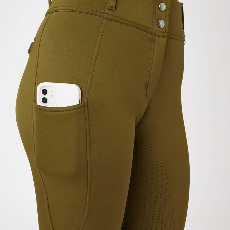 Horze Women's Mira Thermo Full Seat Breeches - Fir Green 4 Horze Women's Mira Thermo Full Seat Breeches - Fir Green - Image 4
