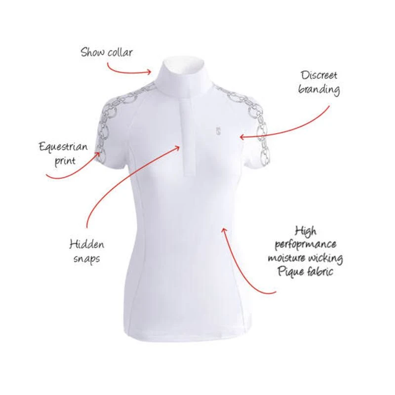 Tredstep Women's Snaffle Competition Shirt - White 3 Tredstep Women's Snaffle Competition Shirt - White - Image 3