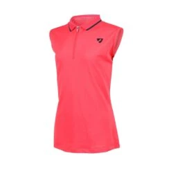 Shires Aubrion Kids' Poise Sleeveless Tech Polo - Coral
