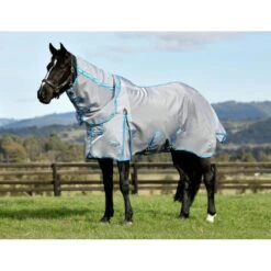 Weatherbeeta Comfitec Hexi Shield Combo Neck - Silver/Teal Blue