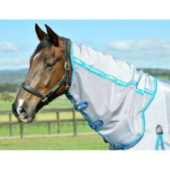 Weatherbeeta Comfitec Hexi Shield Combo Neck - Silver/Teal Blue -Tack Of The Day Store 775907 800 800