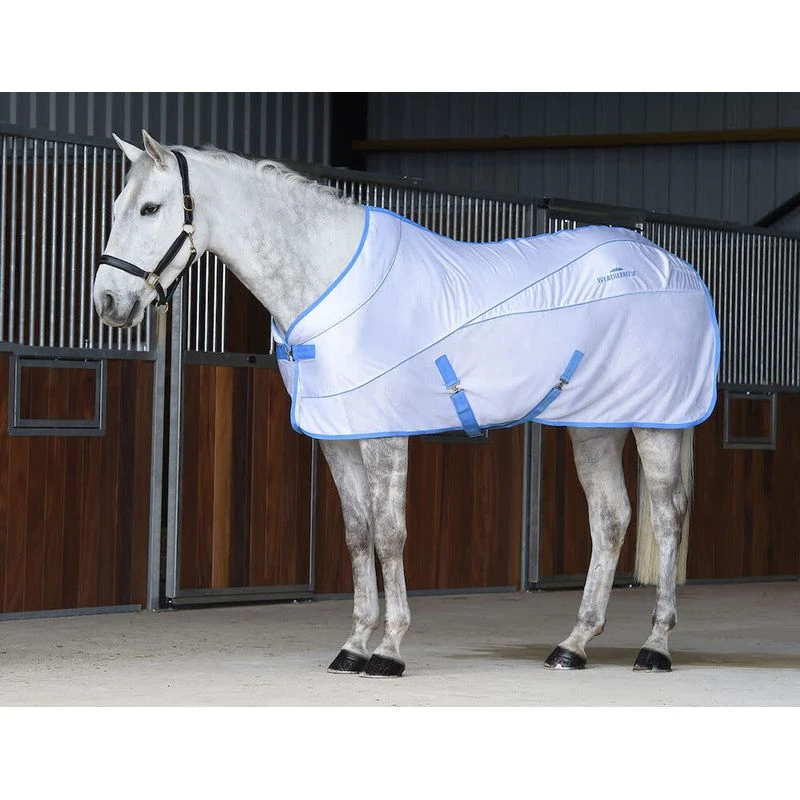 Weatherbeeta Air-Tec Cooler Standard Neck - White/Blue 1 Weatherbeeta Air-Tec Cooler Standard Neck - White/Blue