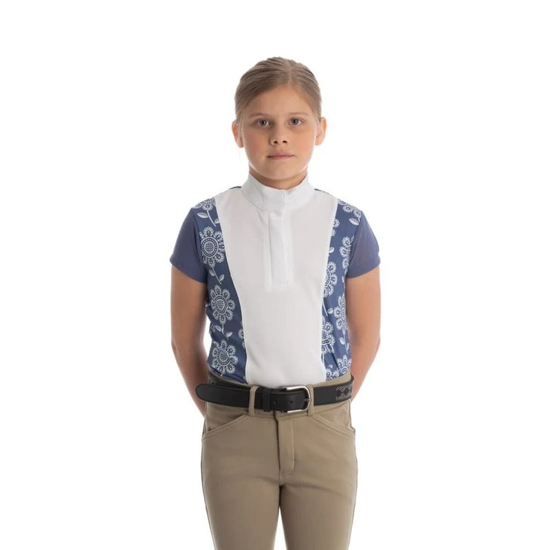 Equinavia Kids' Charlotte Short Sleeve Show Shirt - Dusty Blue 1 Equinavia Kids' Charlotte Short Sleeve Show Shirt - Dusty Blue