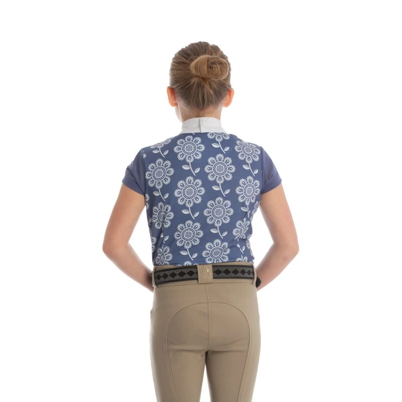 Equinavia Kids' Charlotte Short Sleeve Show Shirt - Dusty Blue 2 Equinavia Kids' Charlotte Short Sleeve Show Shirt - Dusty Blue - Image 2