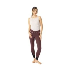 B Vertigo Women's Elea Knee Patch Breeches - Red Mahogany -Tack Of The Day Store 790178 800 800