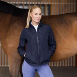 Horze Women's Fiora Lightweight Waterproof Jacket - Dark Navy 7 Horze Women's Fiora Lightweight Waterproof Jacket - Dark Navy -Tack Of The Day Store 801003 800 800
