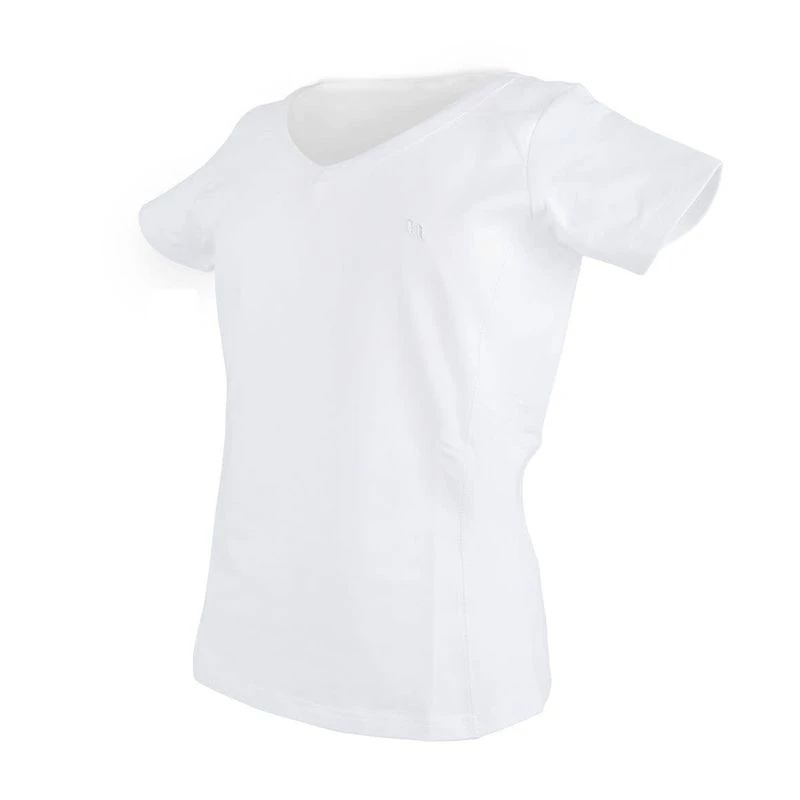 Back On Track Women's V Neck Tee Shirt - White 1 Back On Track Women's V Neck Tee Shirt - White