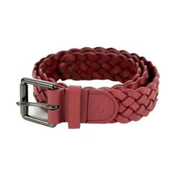 Equinavia Women's Kari Braided Wide Leather Belt - Bright Pink