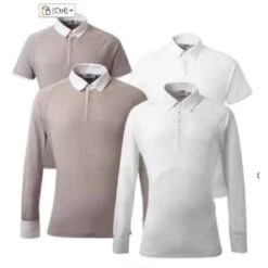 Alessandro Albanese Men's Long Sleeve Polo Technical Competition Shirt - White