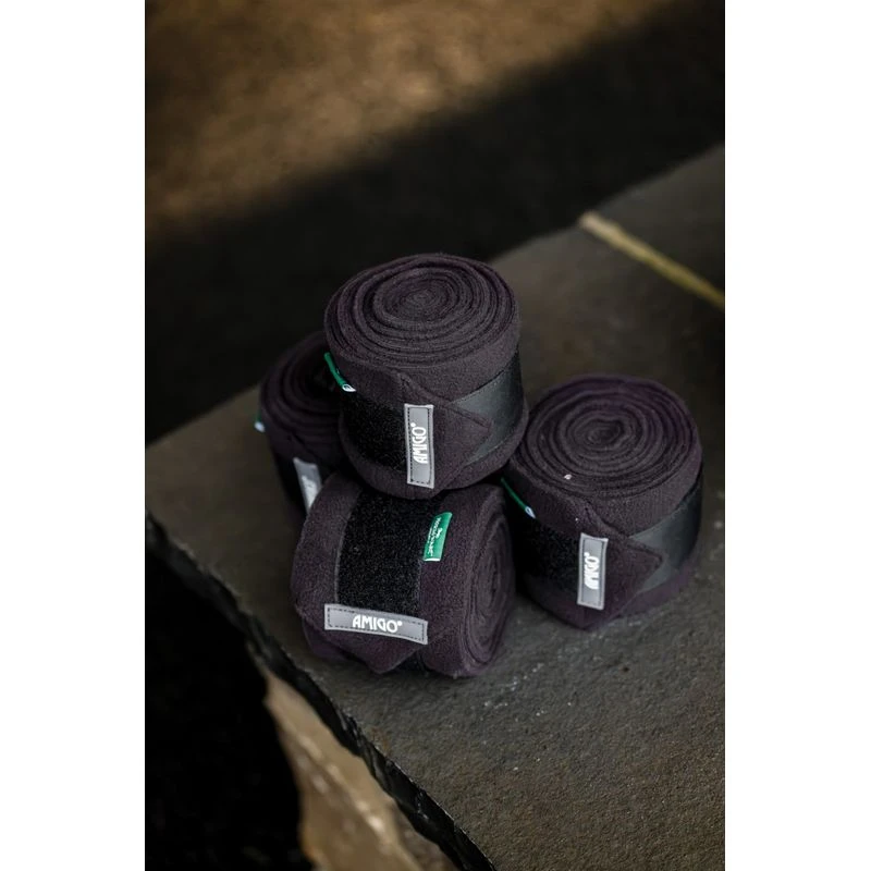 Amigo Fleece Bandages - Black 1 Amigo Fleece Bandages - Black