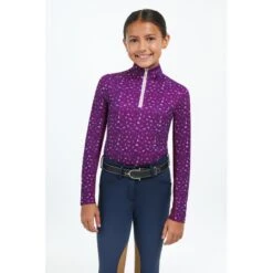 RJ Classics Kids' Libby Jr Long Sleeve Tech Shirt - Plum Painted Ponies