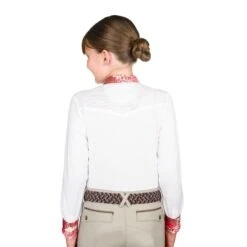 Ovation Kids' Ellie Quarter Snap Show Shirt - White/Natural World 5 Ovation Kids' Ellie Quarter Snap Show Shirt - White/Natural World -Tack Of The Day Store 843848 800 800